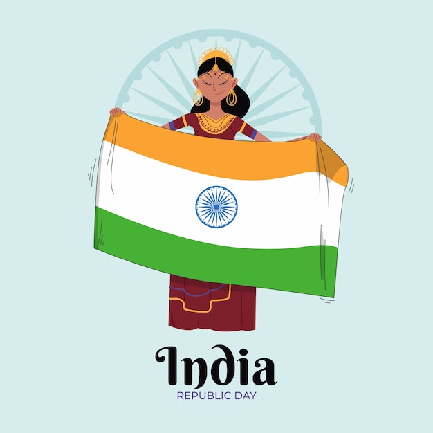 Hand drawn indian republic day concept Free Vector