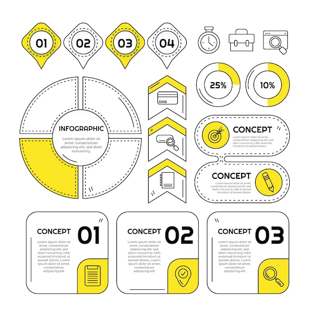 Premium Vector Hand Drawn Infographic Element Collection