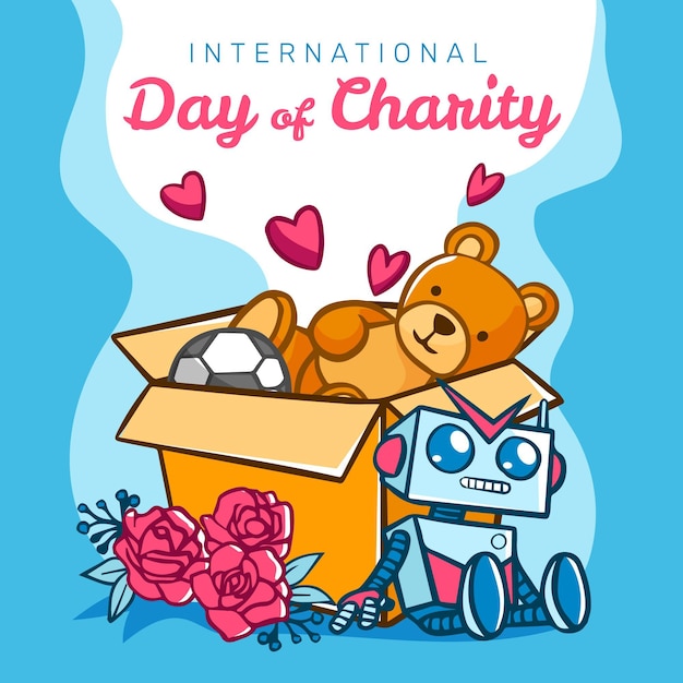 Hand-drawn international day of charity | Free Vector
