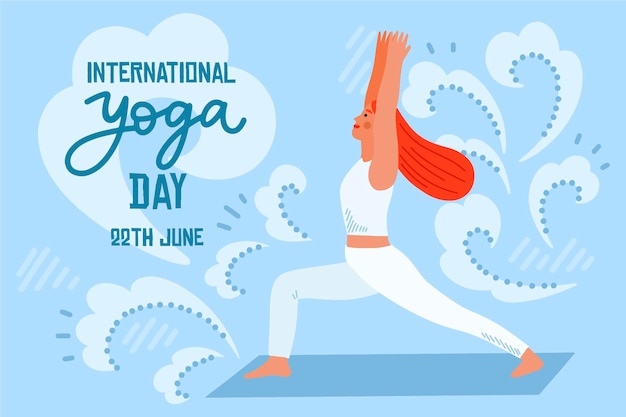 Free Vector | Hand drawn international day of yoga