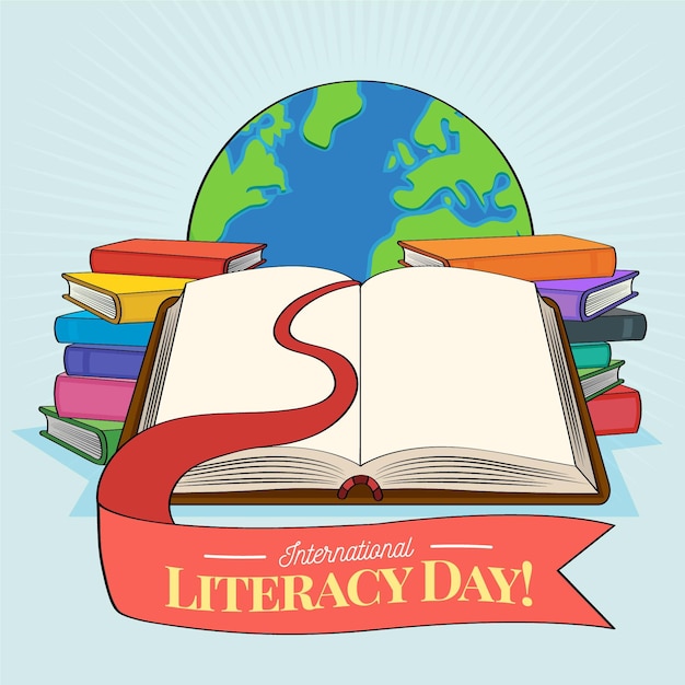 Hand drawn international literacy day | Free Vector