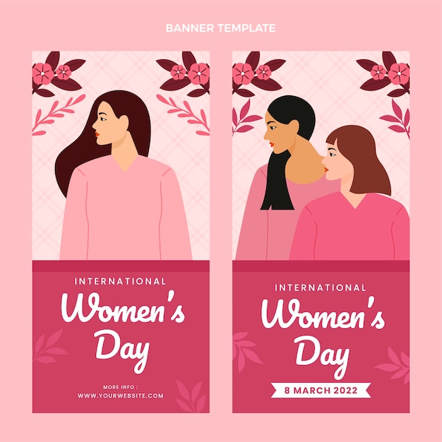 Free Vector | Hand Drawn International Women's Day Vertical Banners Set