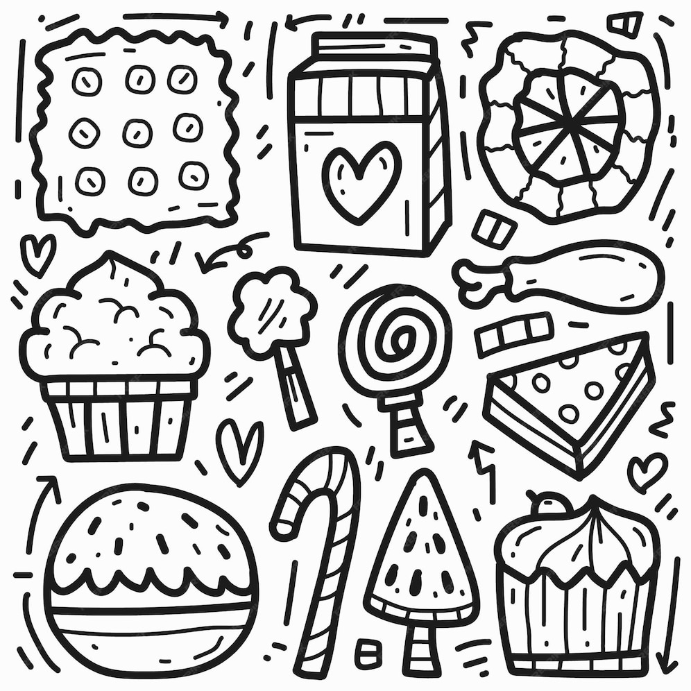 Premium Vector | Hand drawn kawaii food cartoon doodle design