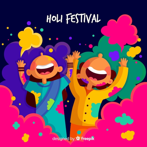 Free Vector Hand Drawn Kids Holi Festival Background How to draw woody woodpecker. hand drawn kids holi festival background