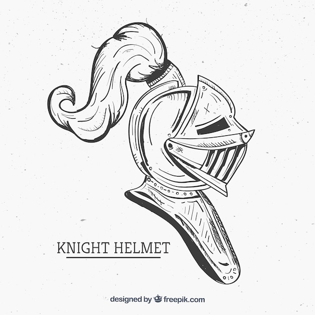 Download Vector - Hand drawn knight helmet with elegant style