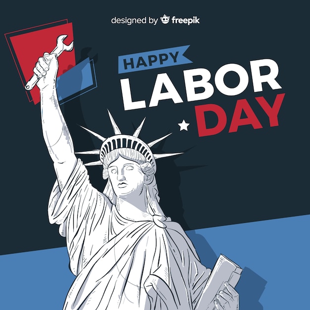 Hand drawn labor day background Free Vector