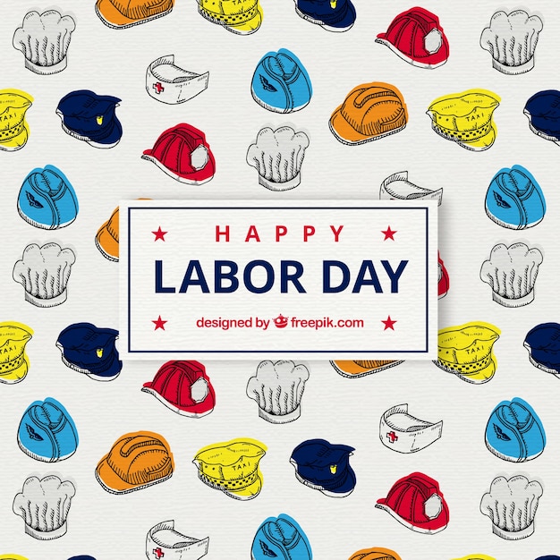 Hand drawn labor day composition