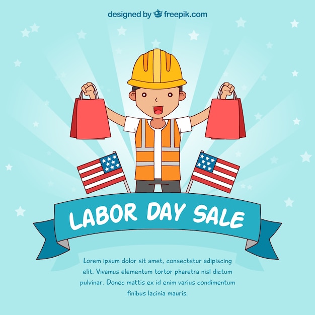 Hand drawn labor day sale composition