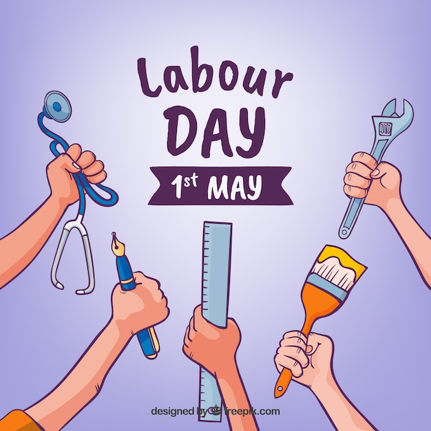 Hand drawn labour day background