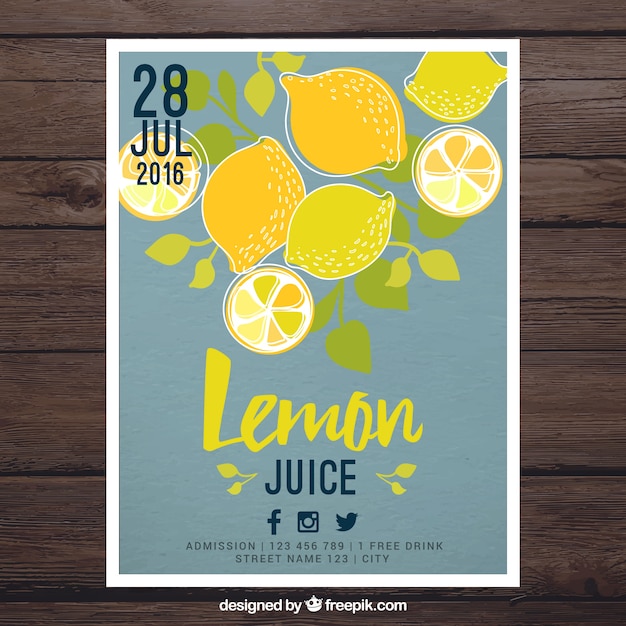 Hand drawn lemonade brochure Free Vector