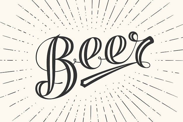 Premium Vector | Hand drawn lettering beer