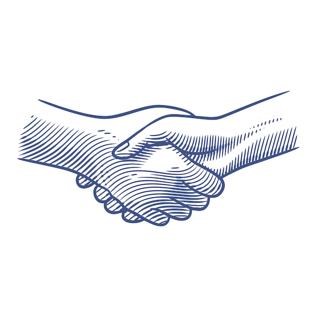 Premium Vector Hand Drawn Line Art Hand Shake Vector Illustration Line Art Of Handshake