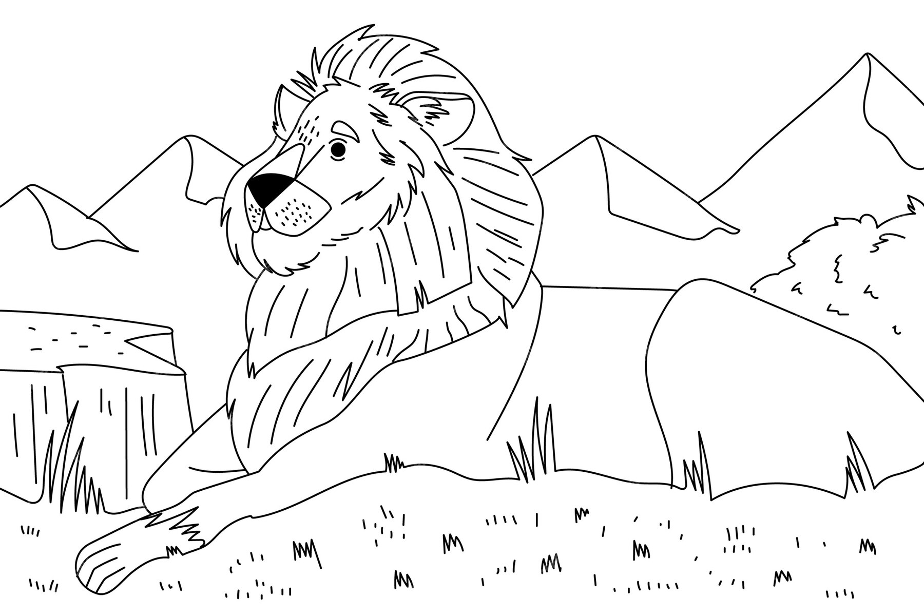 Free Vector | Hand drawn lion outline illustration