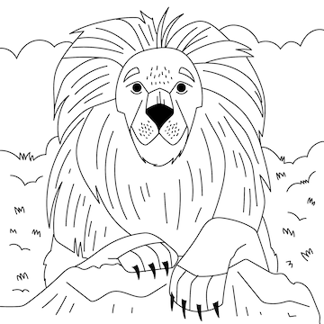 Free Vector | Hand drawn lion outline illustration