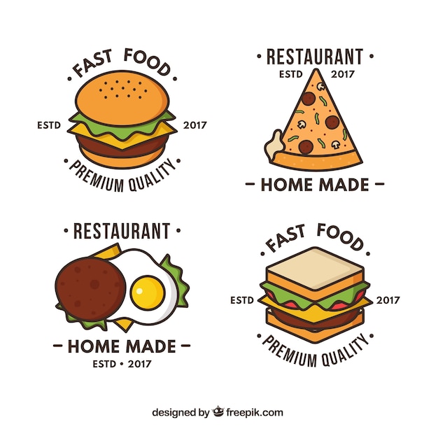 Download Free Hand Drawn Logos For Fast Food Restaurants Free Vector Use our free logo maker to create a logo and build your brand. Put your logo on business cards, promotional products, or your website for brand visibility.