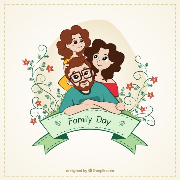Hand drawn lovely family card