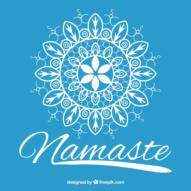 Hand drawn mandala blue namaste background Vector | Free Download