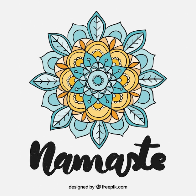 Download Hand drawn mandala namaste background | Free Vector