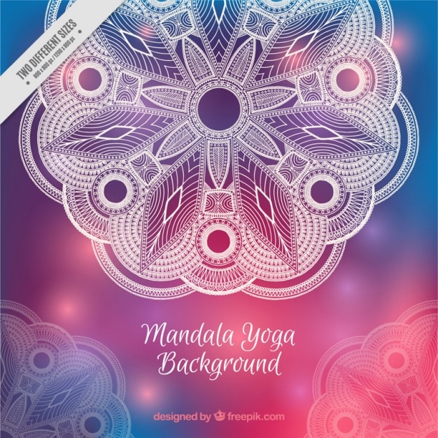 Hand drawn mandala yoga background