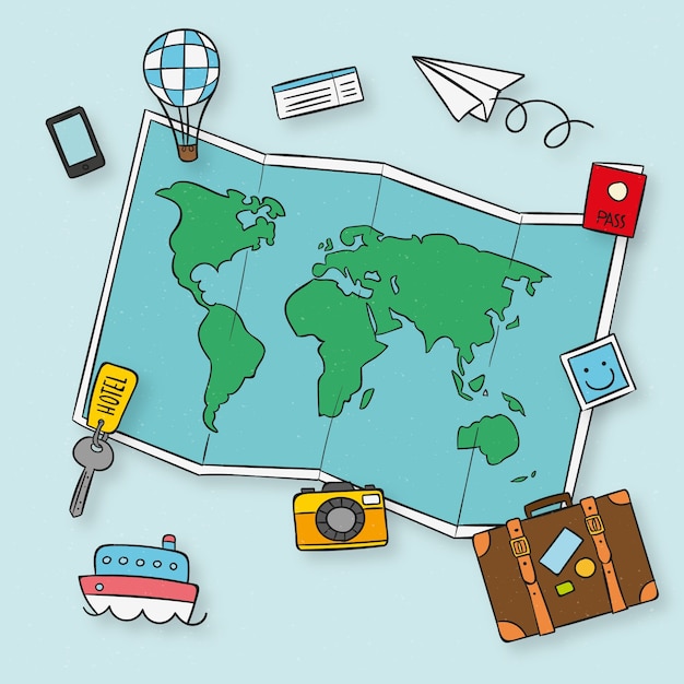 travel map clipart