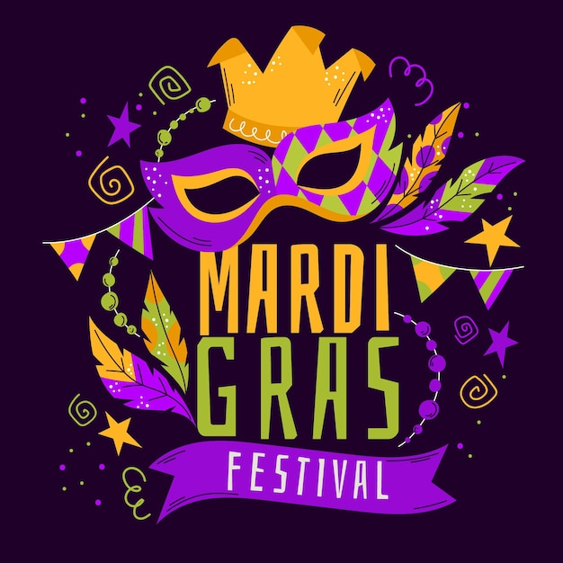 Free Vector | Hand drawn mardi gras concept