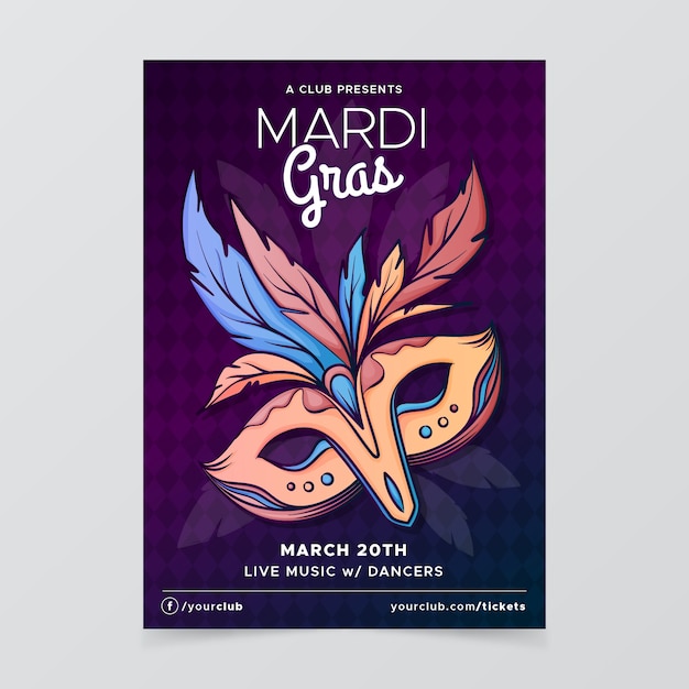 mardi gras poster template