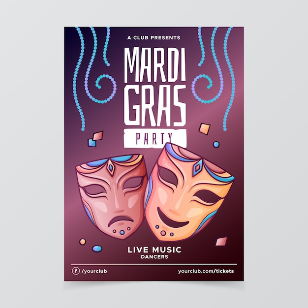 mardi gras poster template