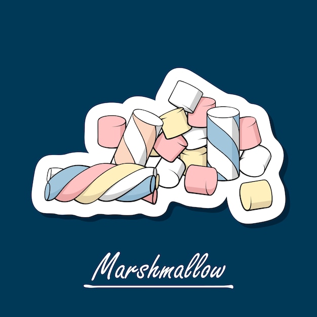Premium Vector Handdrawn marshmallow. colorfull illustration of sweets.