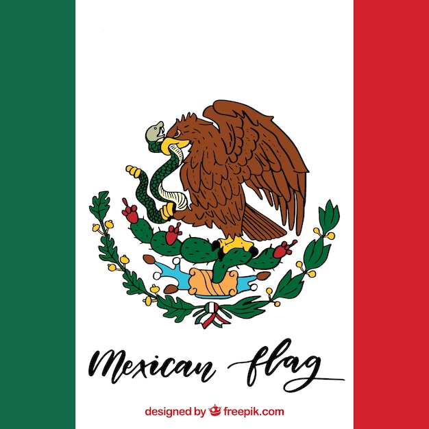Hand drawn mexican flag background Vector | Free Download