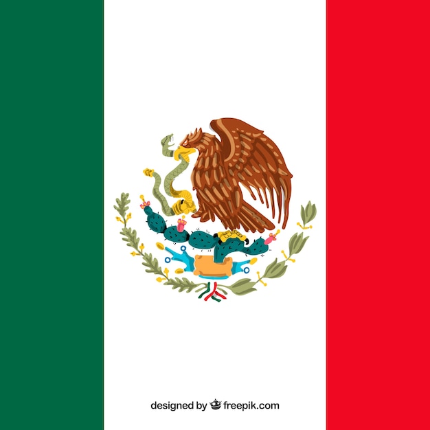 Download Hand drawn mexican flag background Vector | Free Download