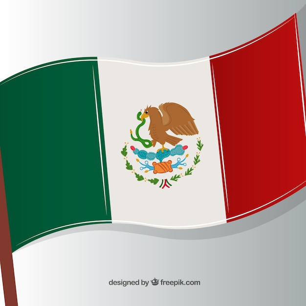Download Hand drawn mexican flag background Vector | Free Download