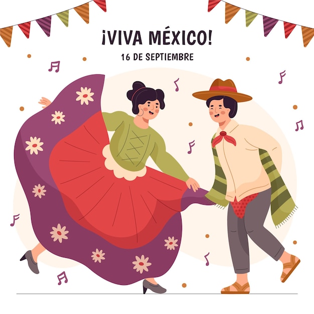free-vector-hand-drawn-mexican-independence-day
