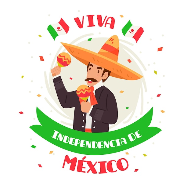 Hand Drawn Mexico Independence Day Free Vector