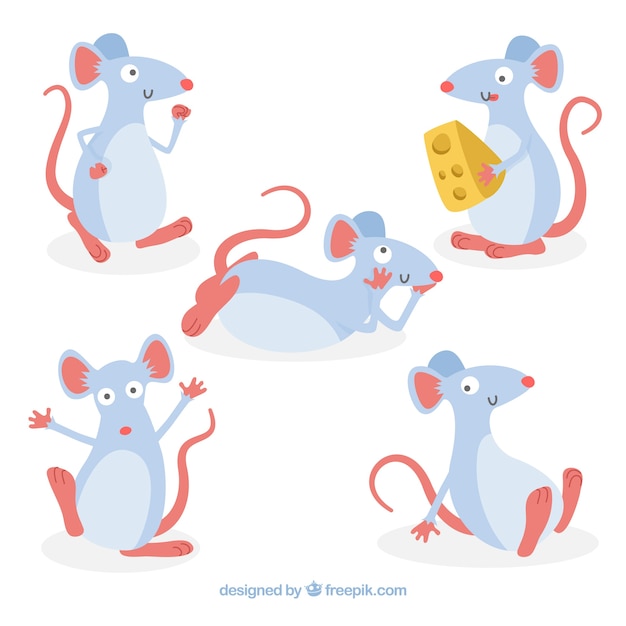 Free Vector | Hand drawn mice collection