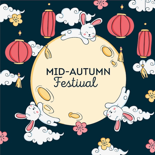 Premium Vector | Hand drawn mid-autumn festival