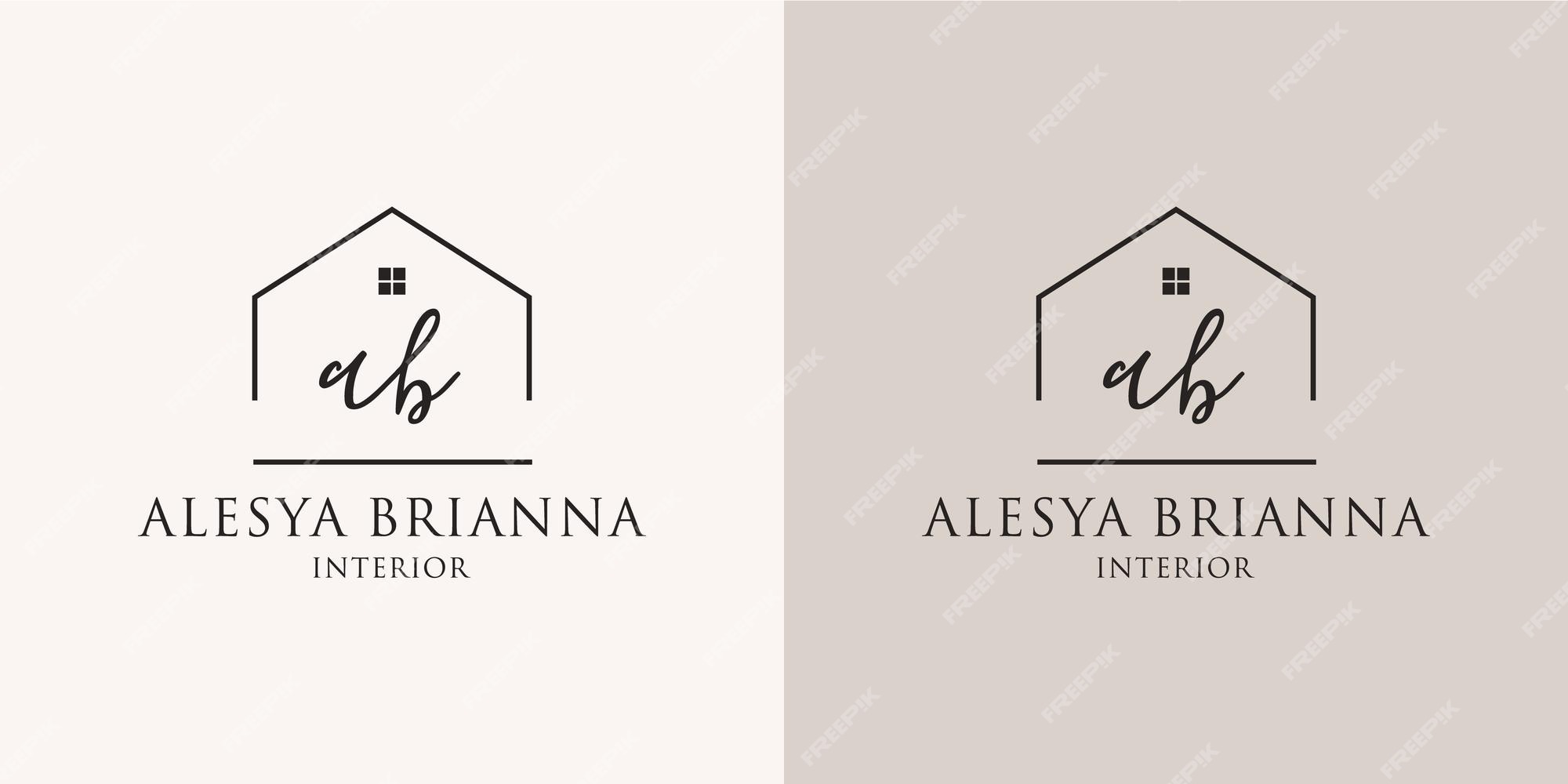 Premium Vector | Hand drawn minimalist interior logo set