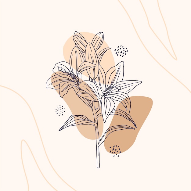 Premium Vector | Hand drawn minimalistic flower in line art
