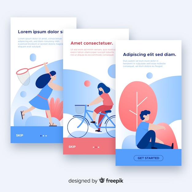 Hand drawn mobile app banner template Free Vector