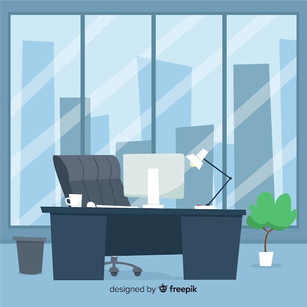 Free Vector | Hand drawn modern office interior