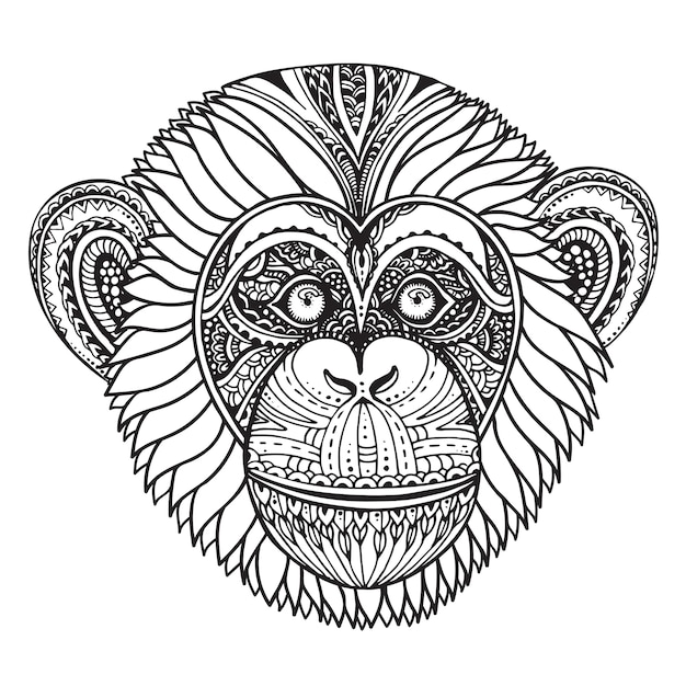 chimpanzee hand drawn