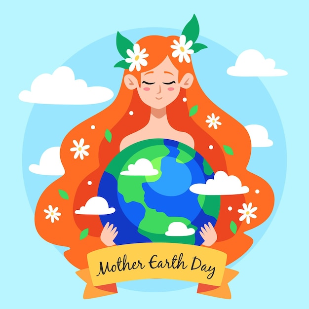 Free Vector Hand Drawn Mother Earth Day Illustration