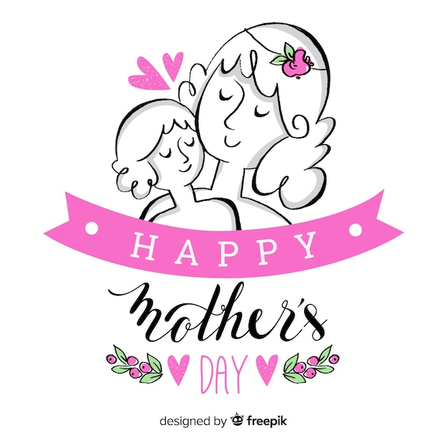 Download Free Vector | Hand drawn mother's day background