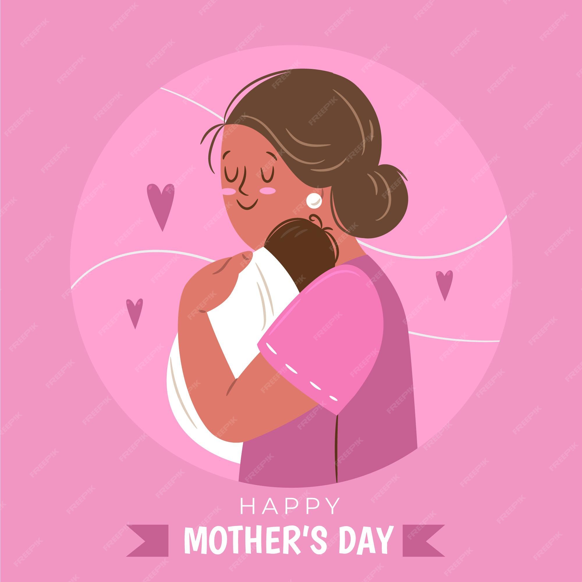 Free Vector Hand Drawn Mothers Day Illustration 