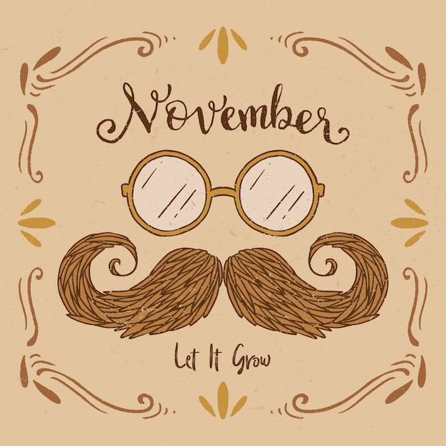 Free Vector | Hand drawn movember background composition