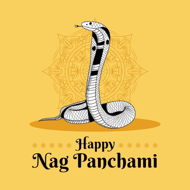 Premium Vector | Hand drawn nag panchami illustration