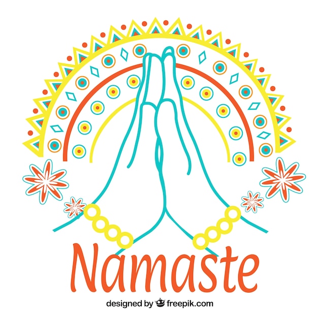 Hand Drawn Namaste Greeting Background Free Vector