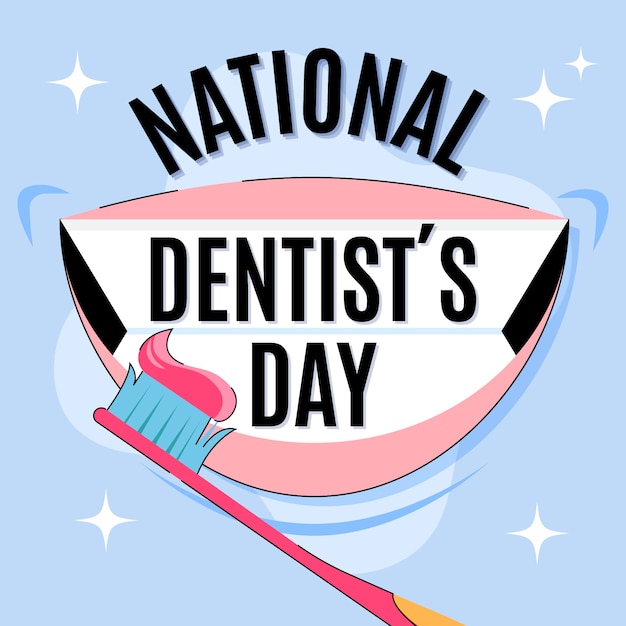 Free Vector Hand drawn national dentist's day illustration