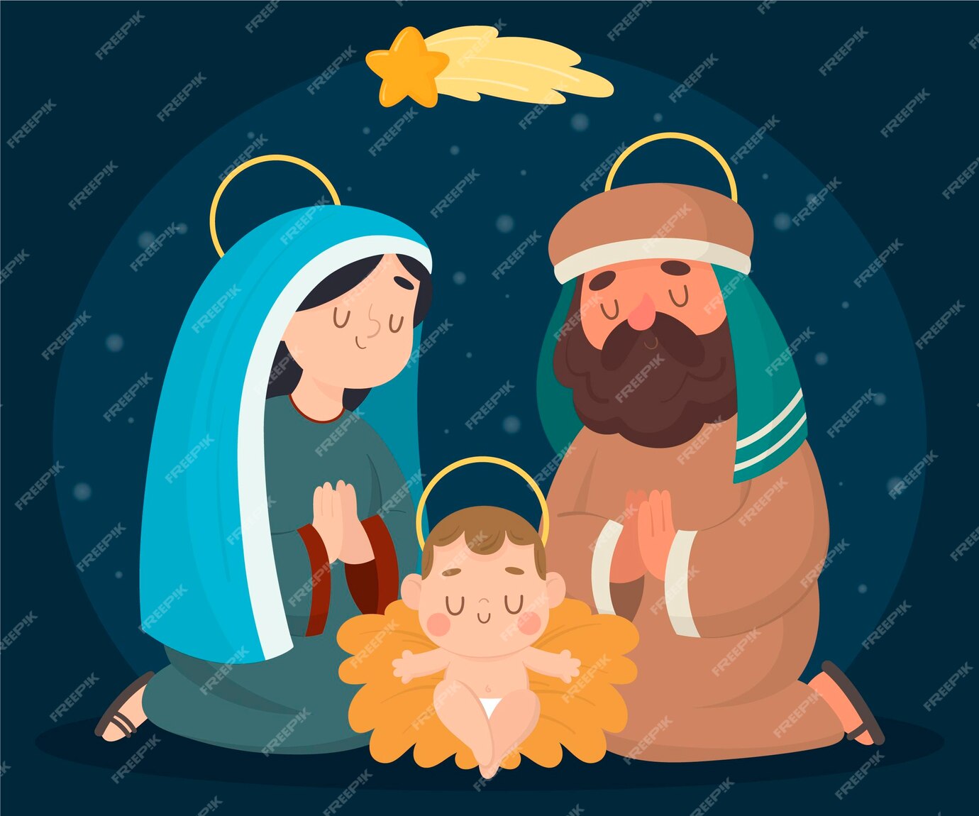 Free Vector | Hand drawn nativity scene