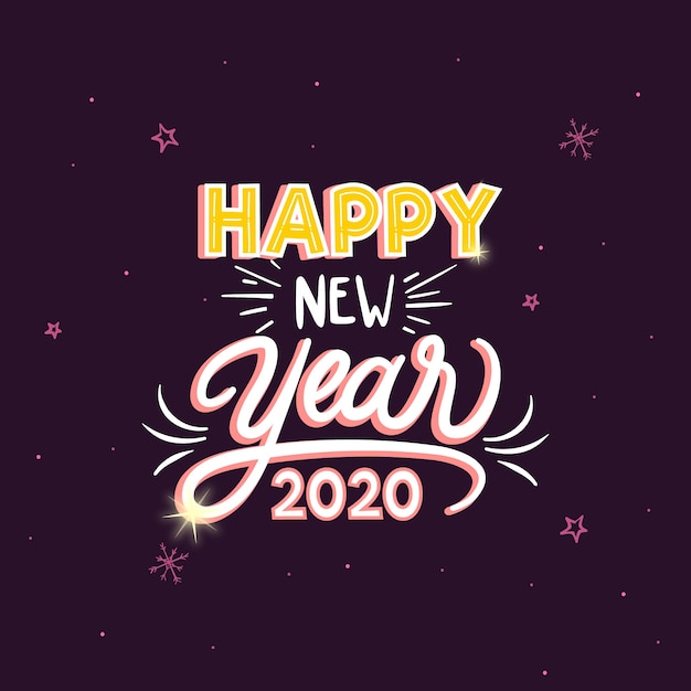 Hand drawn new year 2020 Vector | Free Download