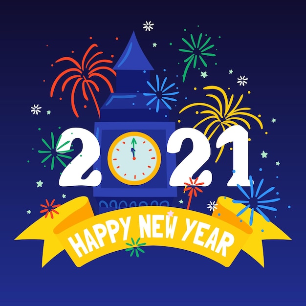 Premium Vector | Hand drawn new year 2021